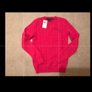 NEW Ralph Lauren Pink Sport 100% Cotton Sweater L